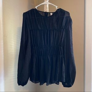 Black long sleeve mango top